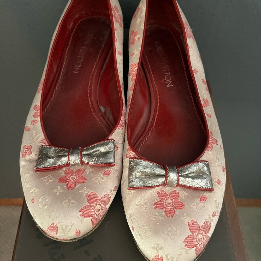 Louis Vuitton Cherry Blossom Collection 2003 - Pink and Silver Flats with